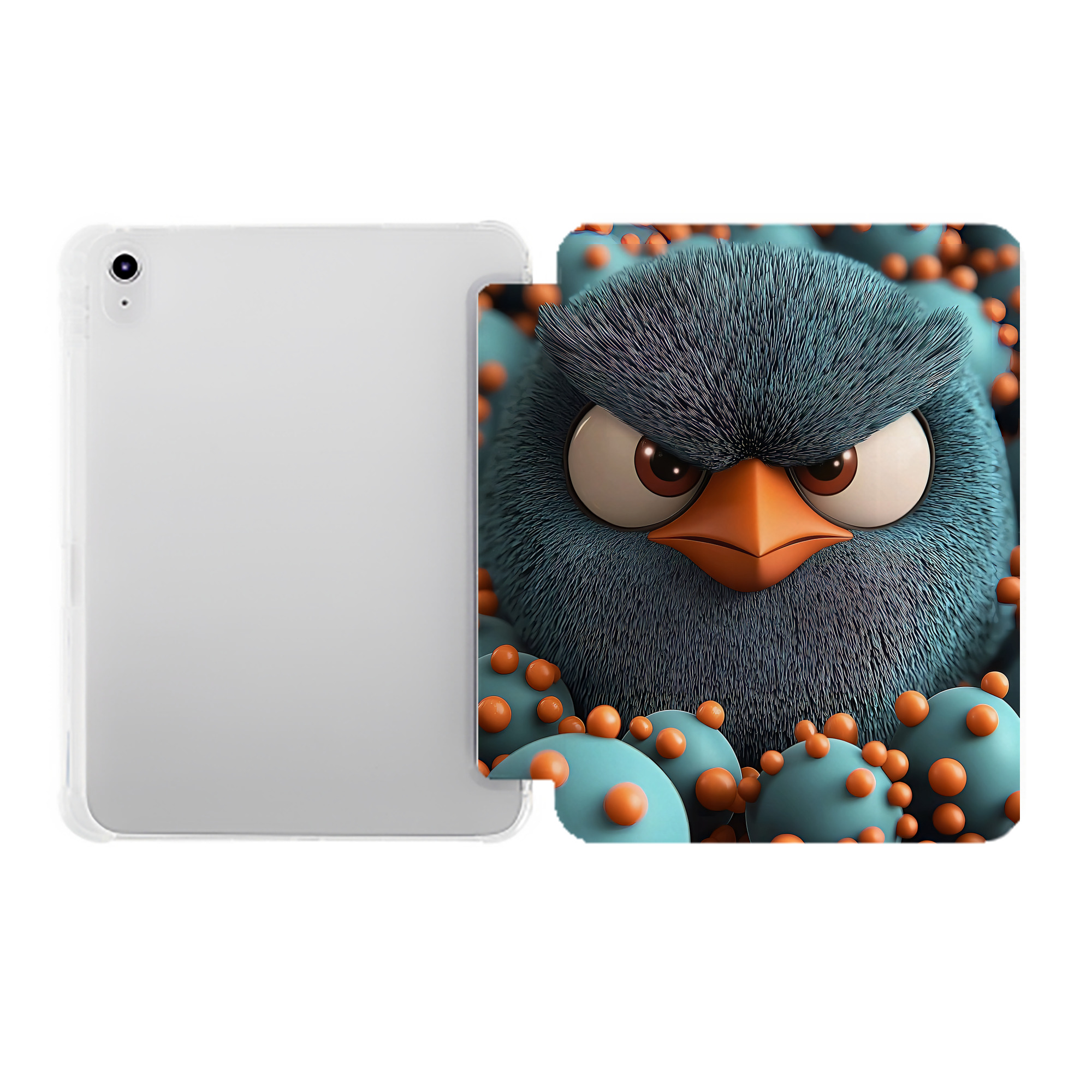 （画像用） Angry Birds アングリーバード IPad ケース ペン収納付き 三つ折りスタンド PUレザー×シリコン 対応機種9.5/10.5/10.9インチ
